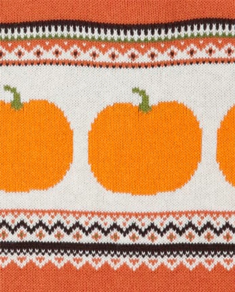 Kids Pumpkin Fairisle Zip Up Hoodie - Perfect