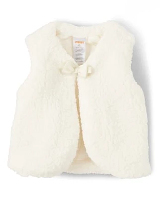 Girls Sherpa Vest - Holiday Express