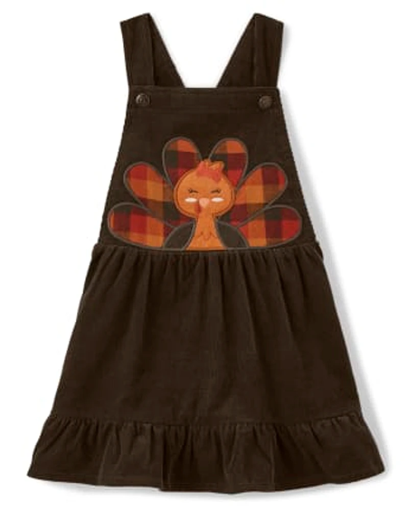 Girls Turkey Corduroy Jumper - Autumn Harvest