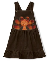 Girls Turkey Corduroy Jumper - Autumn Harvest