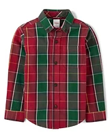 Chemise boutonnée assortie à carreaux pour garçons - Holiday Traditions