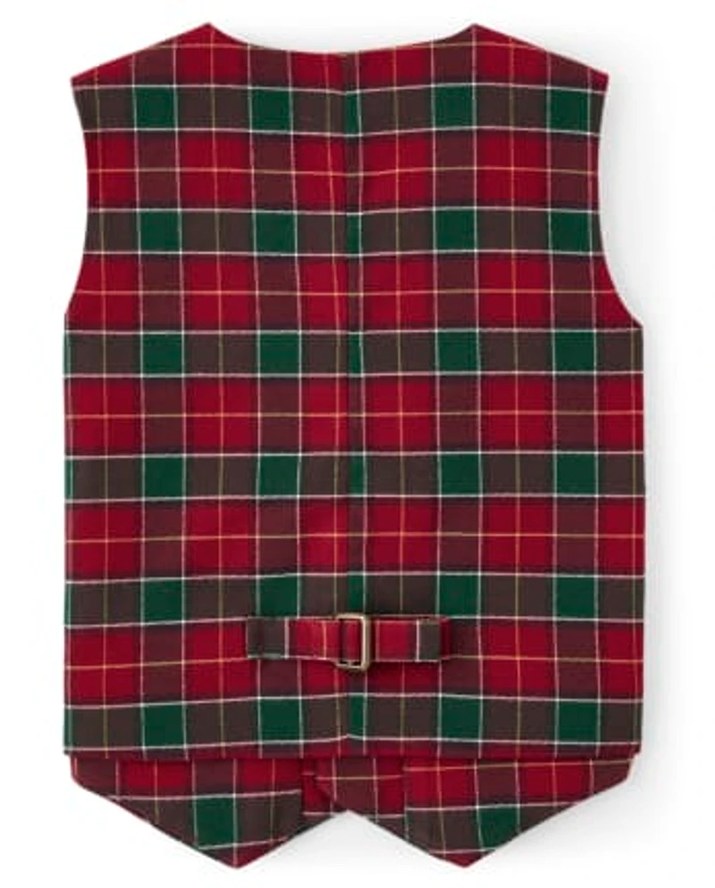 Boys Plaid Vest - Holiday Traditions