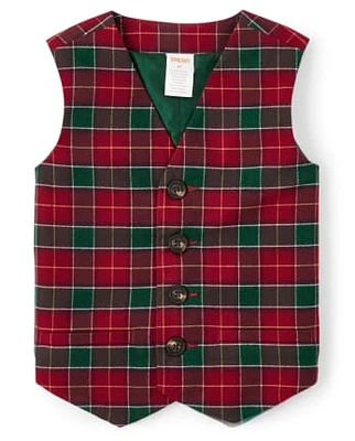 Boys Plaid Vest - Holiday Traditions