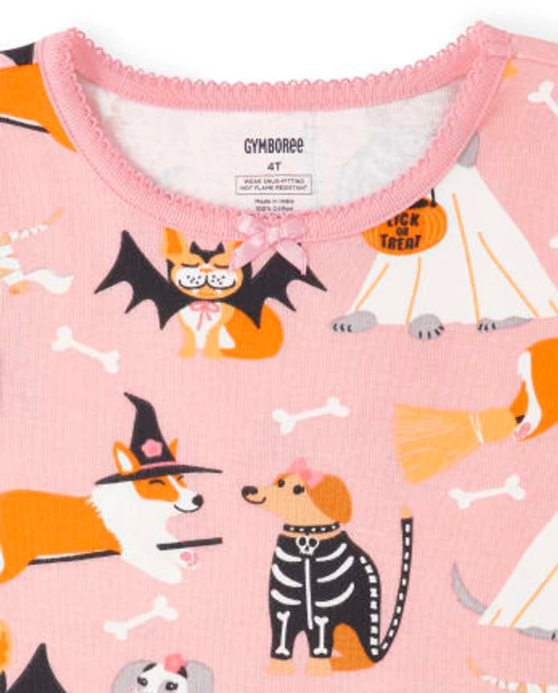 Girls Halloween Dog Snug Fit Cotton Pajamas - Gymmies