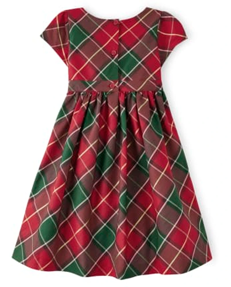 Girls Matching Family Plaid Dress - Holiday Traditions