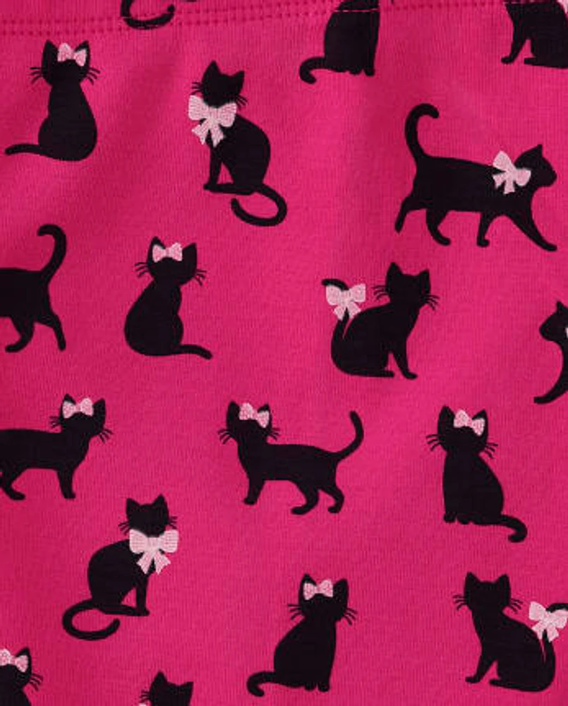 Leggings Fille Cat - Purrrfect en rose