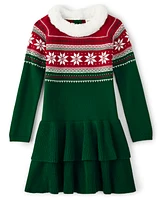 Robe pull en jacquard flocon de neige Fille - Holiday Traditions