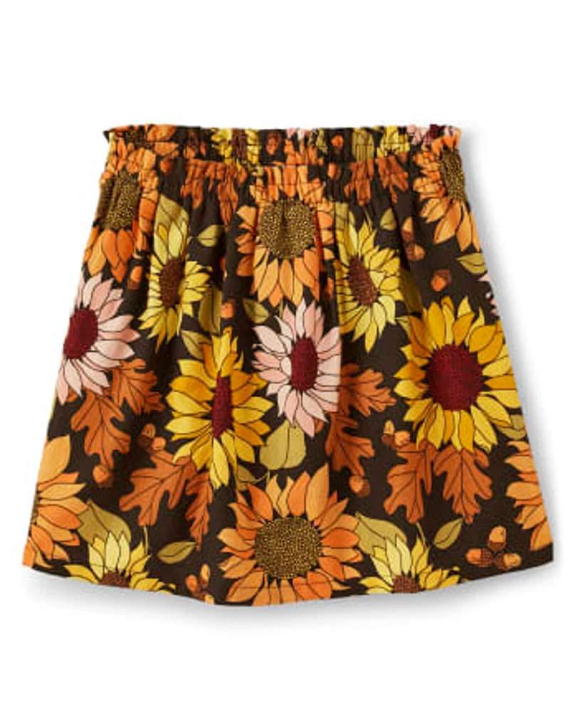 Girls Sunflower Skort - Autumn Harvest