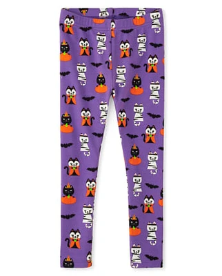 Girls Cat Leggings - Trick or Treat