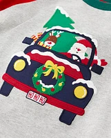 Boys Embroidered Truck Raglan Top - Holiday Express