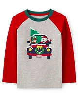 Haut raglan brodé pour garçon avec motif camion - Holiday Express