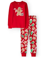 Kids Gingerbread Snug Fit Cotton Pajamas - Gymmies