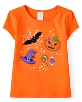 Girls Embroidered Halloween Top - Trick or Treat