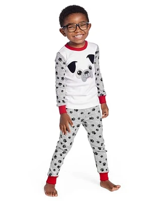 Pyjama ajusté en coton pour garçons avec motif carlin - Gymmies