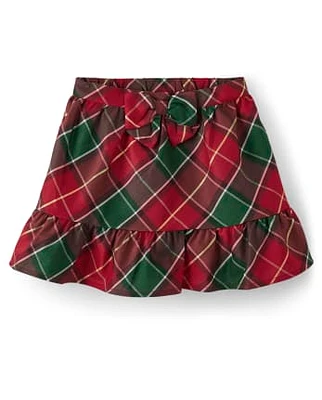 Girls Plaid Ruffle Skirt - Holiday Traditions