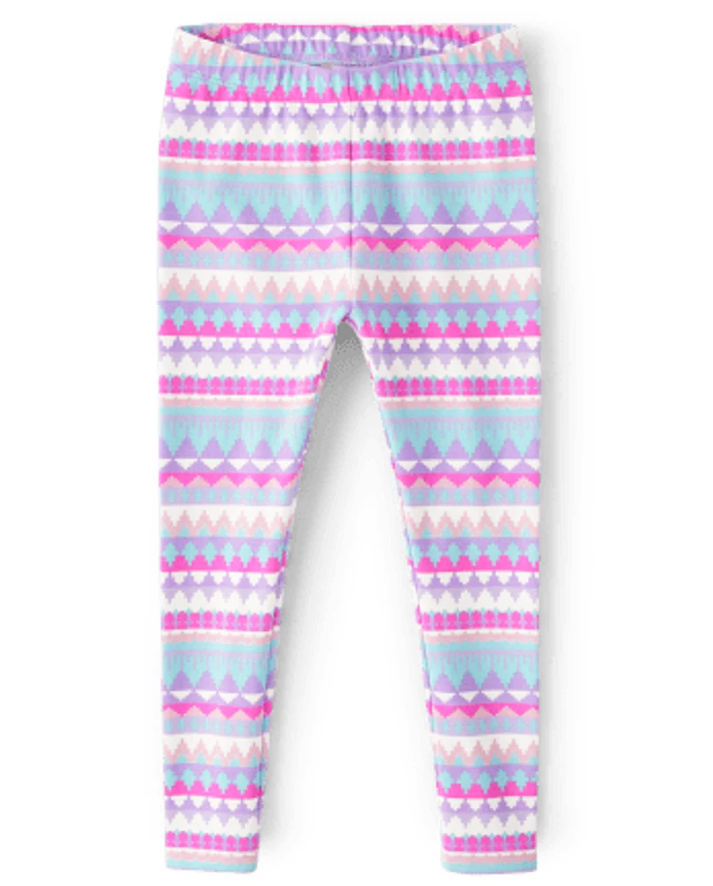 Girls Geometric Leggings - Unicorn Princess