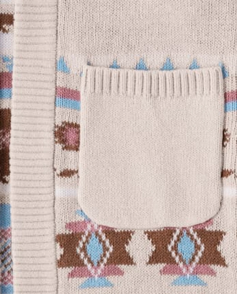 Girls Horse Fairisle Cardigan - Little Rocky Mountain