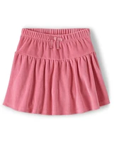 Girls Velour Shirred Skort - Bear Hugs