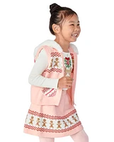 Girls Intarsia Gingerbread Sweater Skirt - House