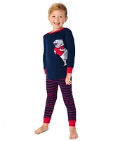 Boys Striped Dino Snug Fit Cotton Pajamas - Gymmies