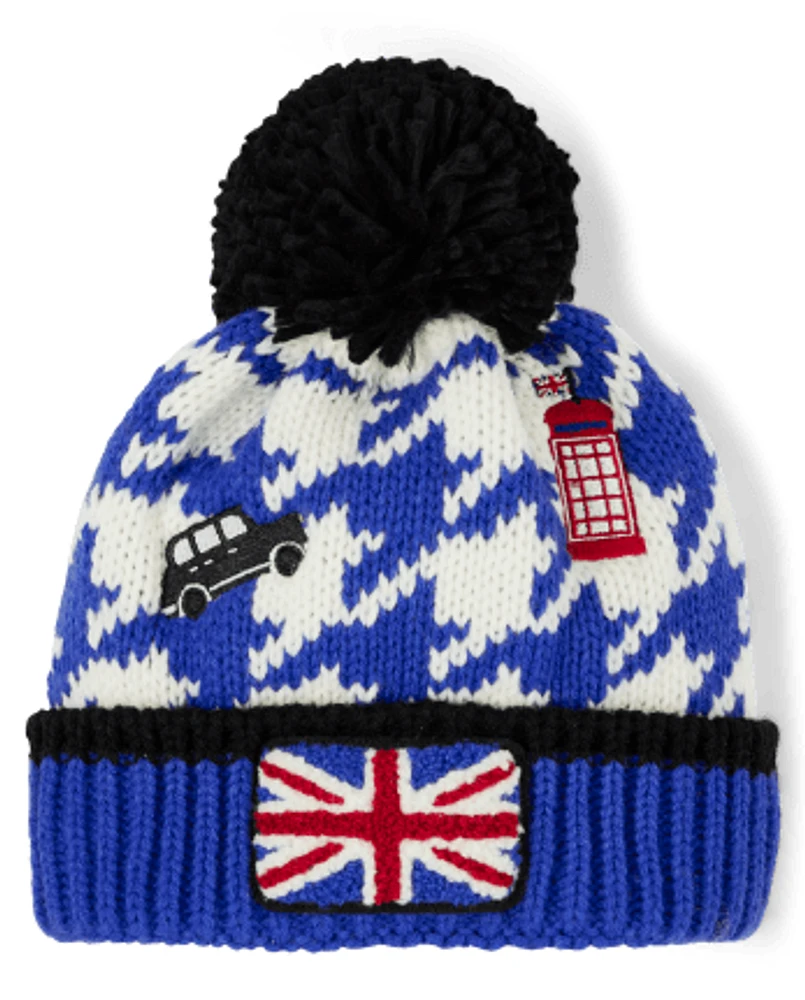 Boys Houndstooth Pom Hat - London Calling