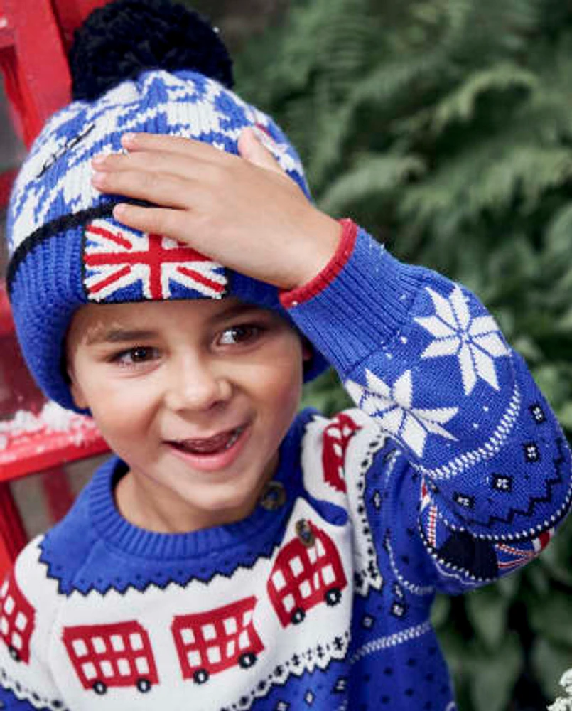 Boys Houndstooth Pom Hat - London Calling