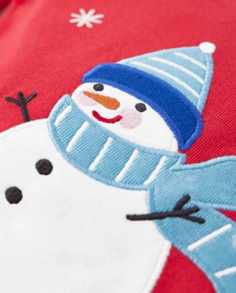 Kids Snowman Snug Fit Cotton Pajamas - Gymmies