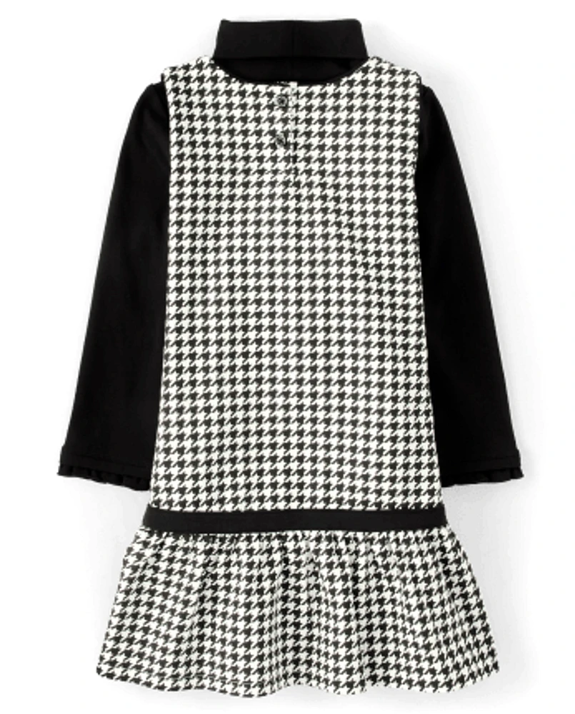 Girls Turtleneck And Houndstooth Jumper 2-Piece Set - London Calling