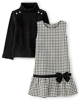 Girls Turtleneck And Houndstooth Jumper 2-Piece Set - London Calling