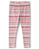 Girls Polar Bear Fairisle Leggings - Hugs