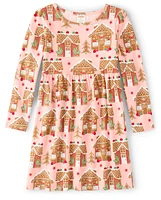 Girls Gingerbread House Babydoll Dress