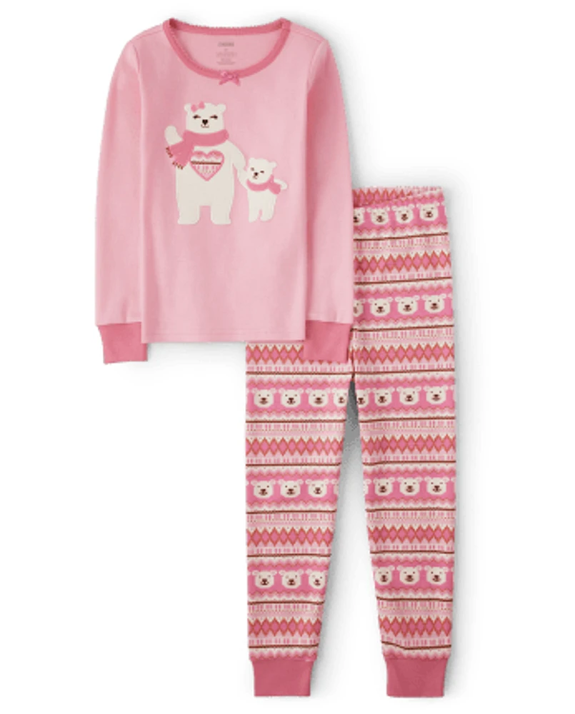 Girls Polar Bear Snug Fit Cotton Pajamas - Gymmies