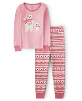 Girls Polar Bear Snug Fit Cotton Pajamas - Gymmies