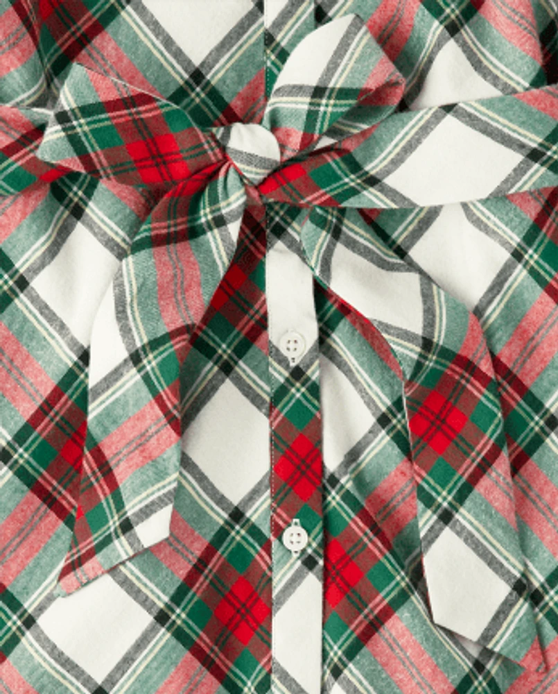 Womens Matching Family Plaid Shirt Dress - Celebrations