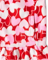 Girls Heart Fleece Half Zip - Valentine Cutie