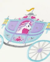 Girls Embroidered Princess Carriage Top - Unicorn