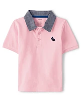 Boys Embroidered Bunny Polo - Spring Celebrations