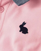 Boys Embroidered Bunny Polo - Spring Celebrations