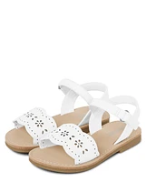 Girls Perforated Floral Sandals