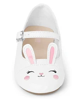 Girls Embroidered Bunny Ballet Flats - Spring Celebrations