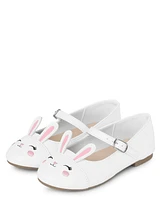 Girls Embroidered Bunny Ballet Flats - Spring Celebrations