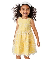 Girls Embroidered Floral Lace Dress