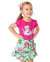 Girls Floral Ruffle Skort - Time for Tea