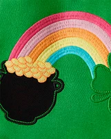 Girls Embroidered Rainbow Tiered Dress - Little Leprechaun