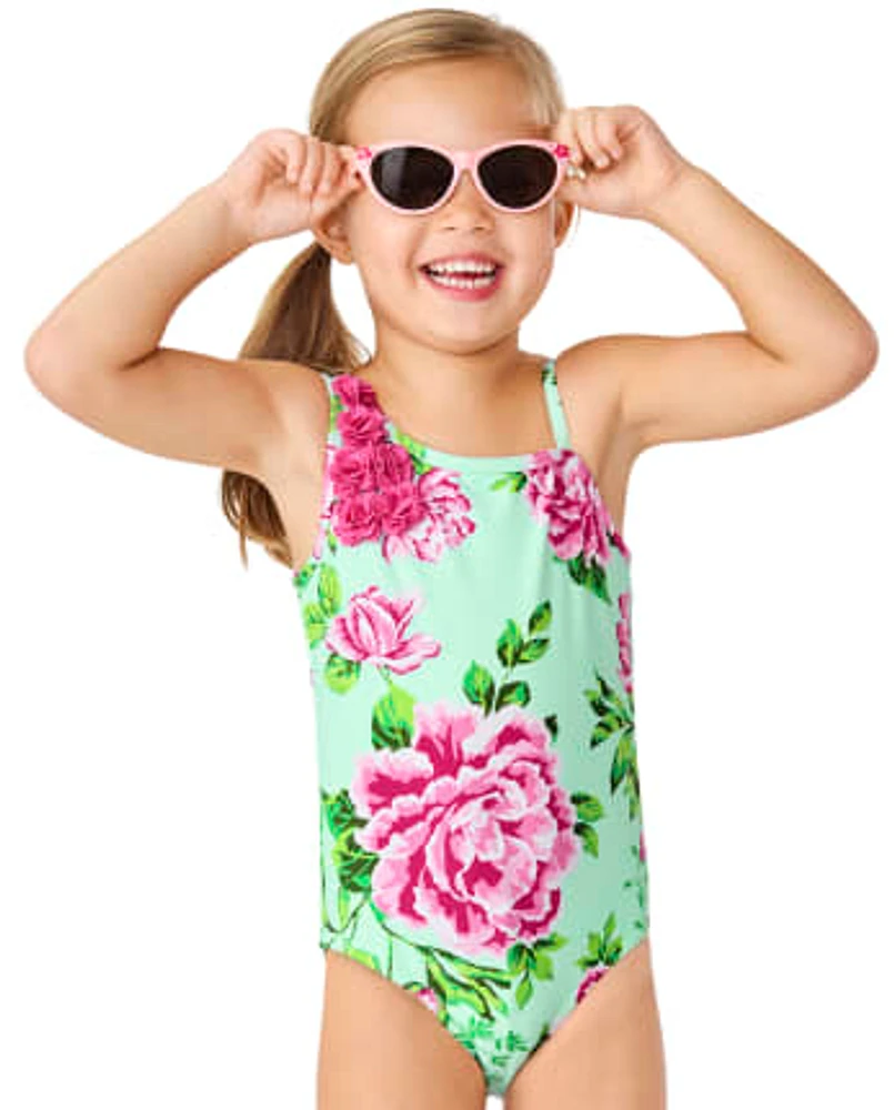 Girls Floral One Piece Swimsuit - Splish-Splash