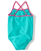 Girls Rainbow Tiered One Piece Swimsuit - Splish-Splash