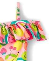 Girls Fruit Off Shoulder One Piece Swimsuit - Splish Splash