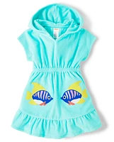 Fille Applique Fish Ruffle Cover-Up - Splish-Splash