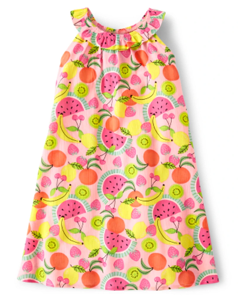 Girls Fruit Ruffle Cover-Up - Splish-Splash