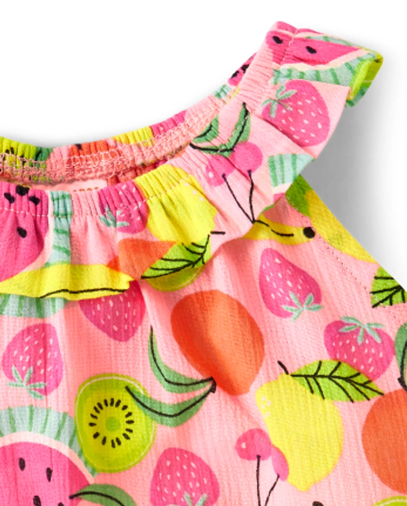 Girls Fruit Ruffle Cover-Up - Splish-Splash